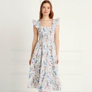 Hill House Home Ellie Nap Dress in a Botanical Floral Print Small